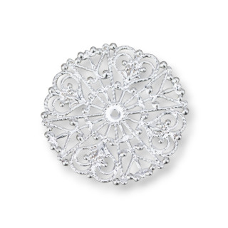 Composant Filigrane Laiton 32mm 30pcs MOD1003 Plaqué Rhodium