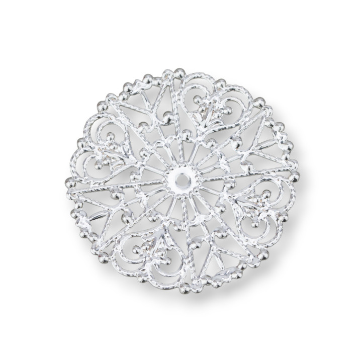 Composant Filigrane Laiton 32mm 30pcs MOD1003 Plaqué Rhodium