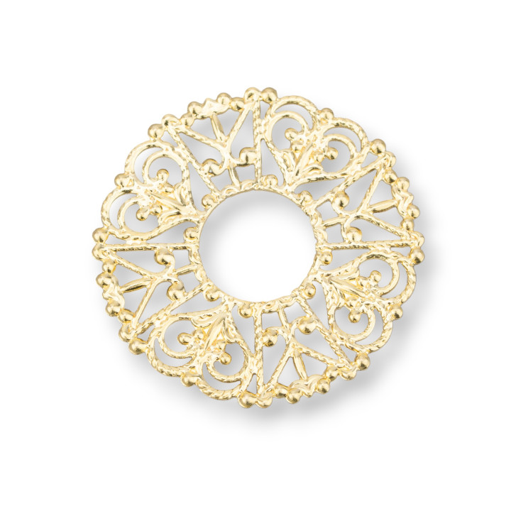 Componente Filigrana Di Ottone 32mm 30pz MOD1004 Dorato