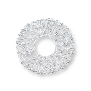 Composant Filigrane Laiton 32mm 30pcs MOD1004 Plaqué Rhodium