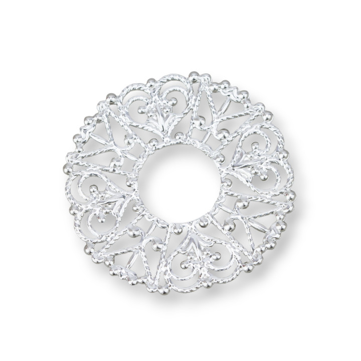 Composant Filigrane Laiton 32mm 30pcs MOD1004 Plaqué Rhodium
