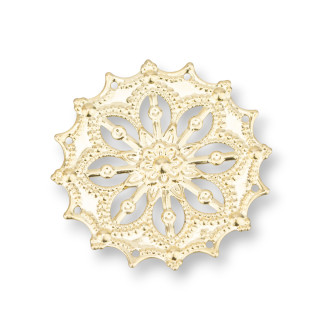 Componente de Filigrana de Latón 35mm 30pcs MOD1002 Dorado