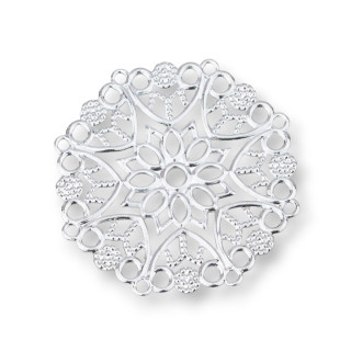 Composant Filigrane Laiton 35mm 30pcs MOD1011 Plaqué Rhodium