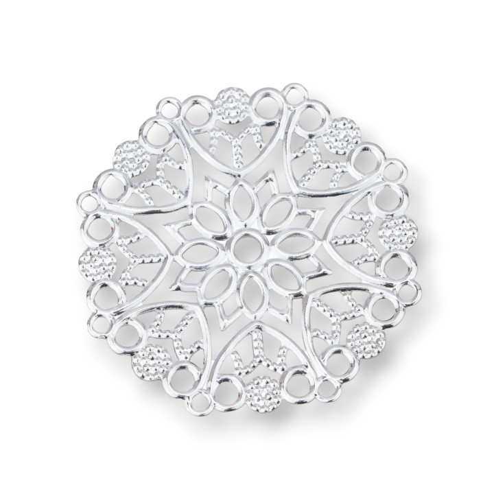 Composant Filigrane Laiton 35mm 30pcs MOD1011 Plaqué Rhodium