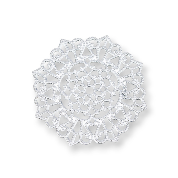 Composant Filigrane Laiton 35mm 30pcs MOD1012 Plaqué Rhodium