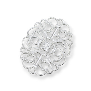 Ovale Laiton Filigrane Composant 26x34mm 30pcs MOD1006 Plaqué Rhodium