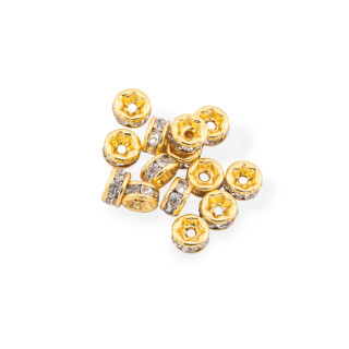 Distanziatore Rondelle Strass Di Acciaio  4mm 100pz Dorato