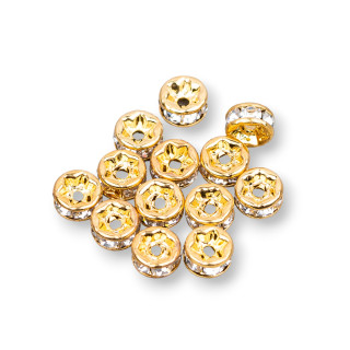 Ατσάλι Rhinestone Washer Spacer 06mm 100τμχ Χρυσό