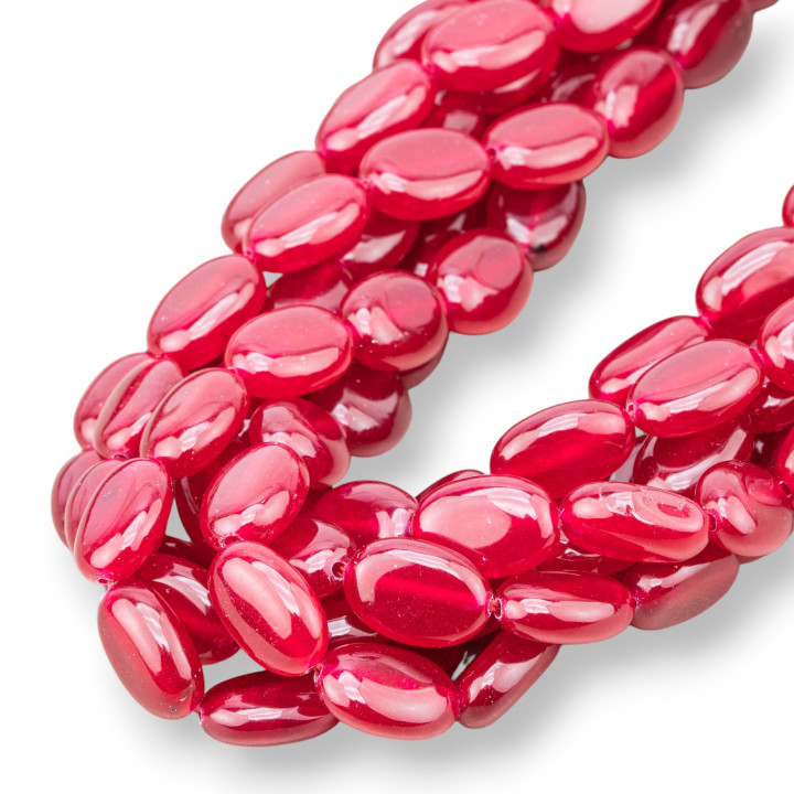 Ruby Jade Oval Flat Λείο 10x15mm