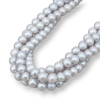 Perle di Fiume Tonde 8,0-8,5mm AA+ Grigio