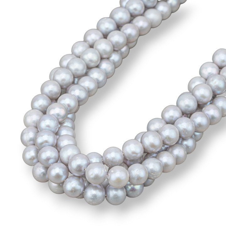 Round River Pearls 8,0-8,5mm AA+ Γκρι Ριγέ