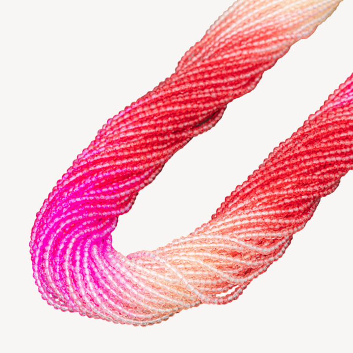 Cristalli Sintetici Perlina Tonda Sfaccettata Diamond Cut 2mm 10 Fili MOD3