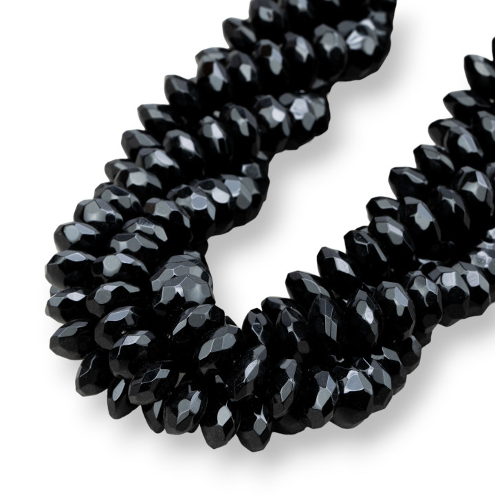 Onyx Rondelle Facettierte Fliegende Untertasse 14x10mm