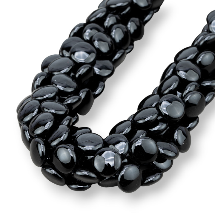 Glatte flache runde Onyxmünze 14 mm