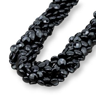 Round Flat Faceted Onyx 10mm