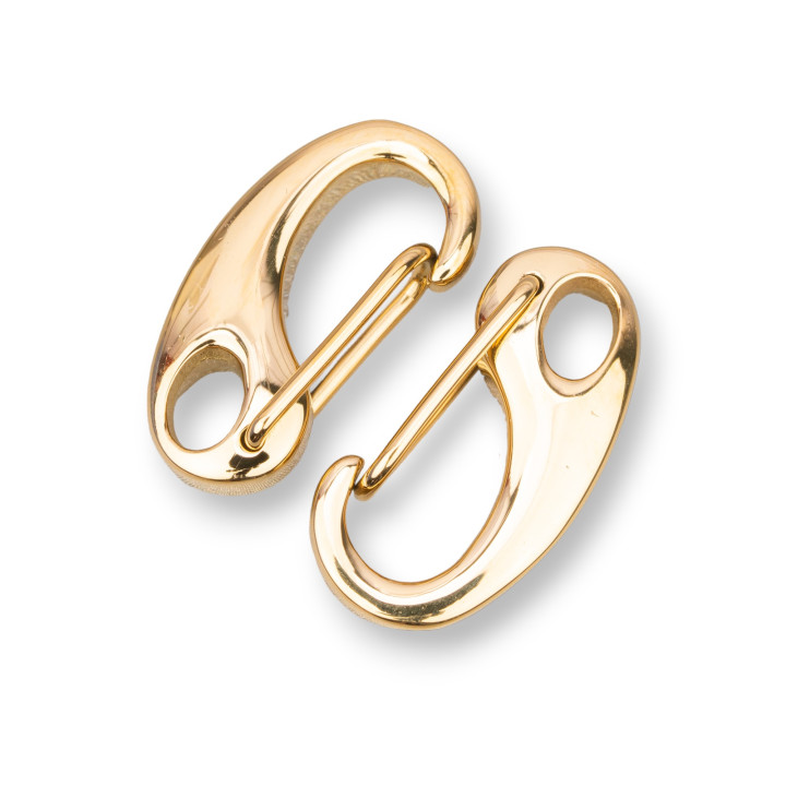 Steel Snap Hook Closure 11x21mm 8pcs Gold Plated