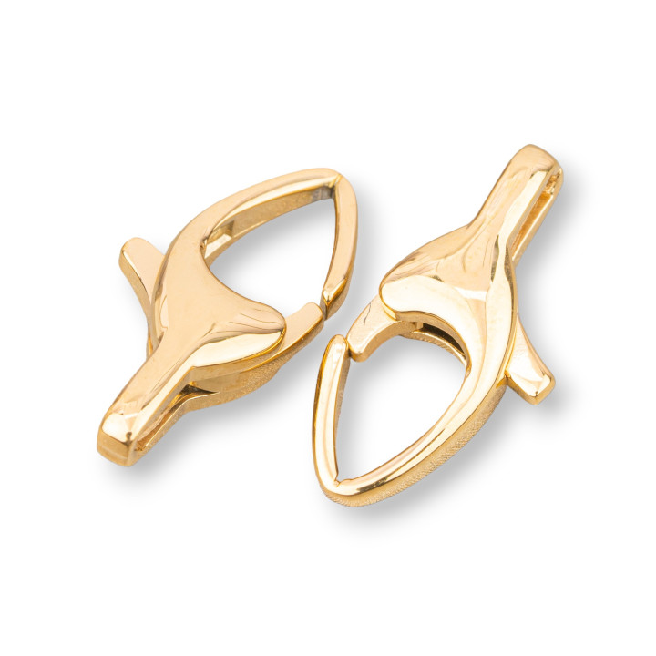 Steel Carabiner Clasp AM20 8x20mm 8pcs Gold Plated