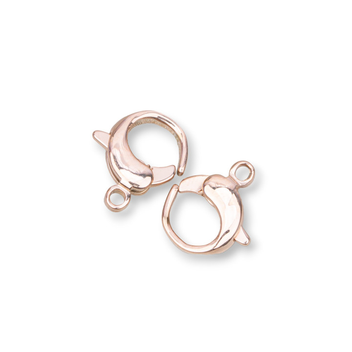 BI12 Round Steel Carabiner Clasp 12mm 10pcs Rose Gold