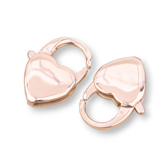Stahl Karabinerverschluss J16 Herz 10x16mm 10St Rose Gold