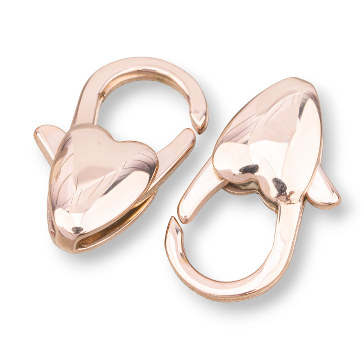 J20 Heart Steel Carabiner κούμπωμα 10x20mm 8τμχ Ροζ χρυσό