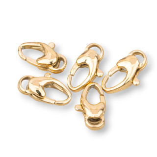 Mosquetón Acero Oval 4x10mm 12pzs Dorado