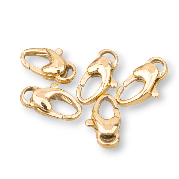 Mosquetón Acero Oval 4x10mm 12pzs Dorado