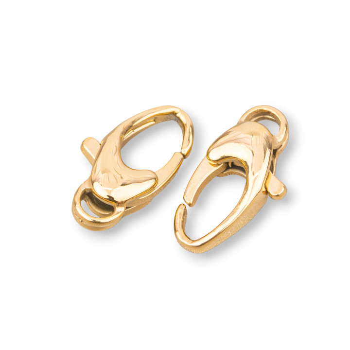 Oval Steel Carabiner Clasp 6.5x15mm 11pcs Gold Plated