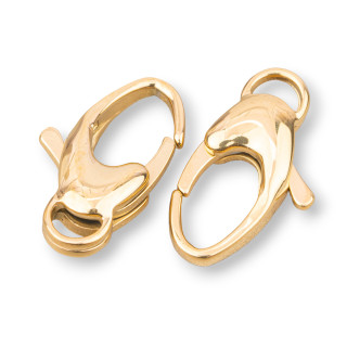 Fermoir Homard Acier Ovale 9x20mm 8pcs Plaqué Or