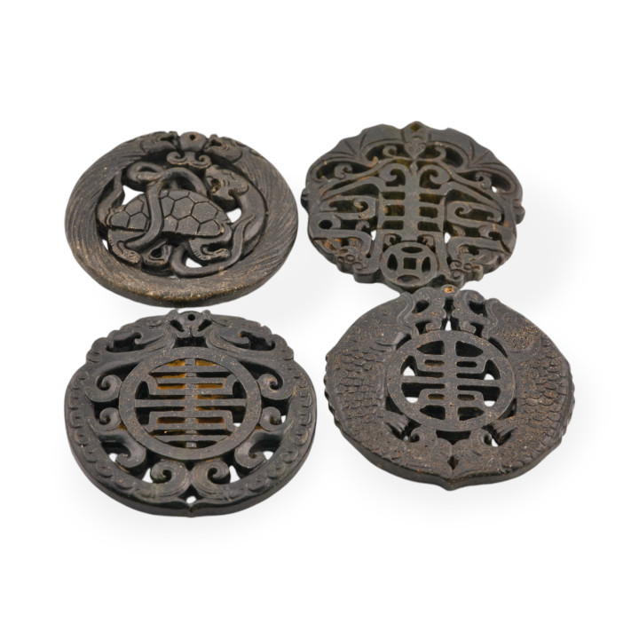 Engraved Jadeite Component 45-65mm MOD128