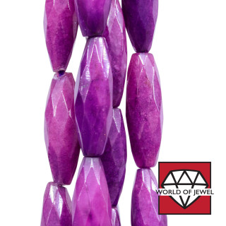 Jade Riz Violet Facette 10x30mm