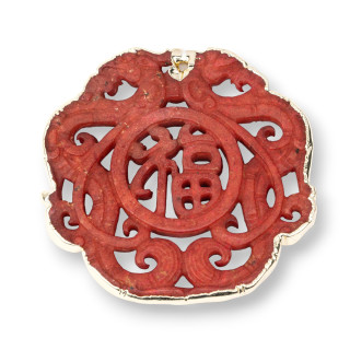 Composant de jadéite gravé 50-65 mm à bord doré MOD108