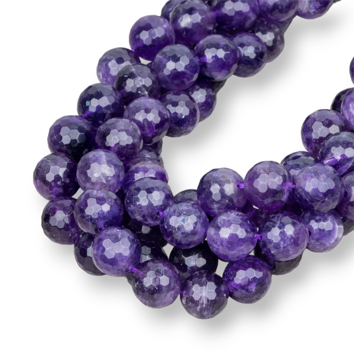 Ametista Perlina Tonda Sfaccettata 14mm Prima Scelta