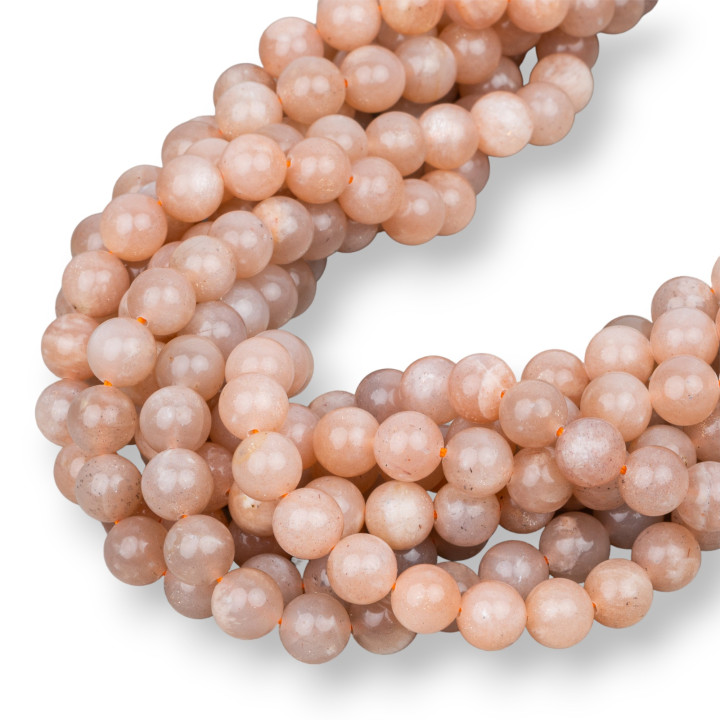 Pietra Di Luna Rosa Tondo Liscio  8mm Grigio