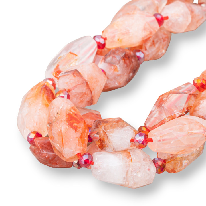 Quartz Hématoïde Clair Sasso Irrégulier Facette