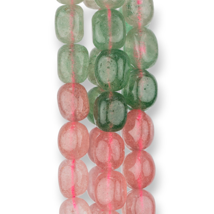 Pierre Quartz Fraise Roulé Irrégulier 12x14mm