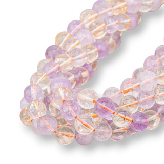 Multicolor Quartz Amethyst Citrine Round Smooth 10mm