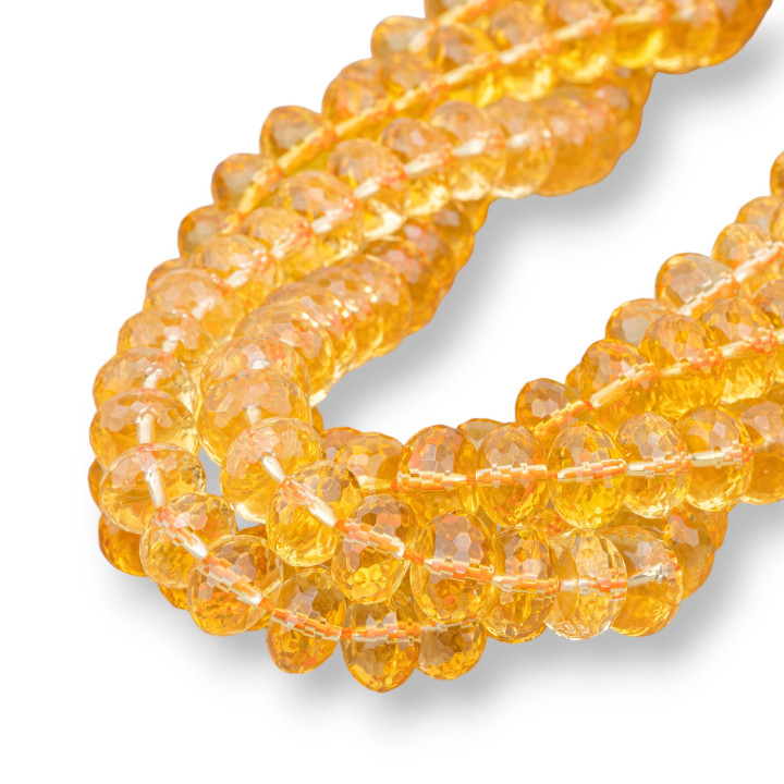 Topaze Jaune Hydrothermale Thermodiffuse Rondelle Facette 12x8mm