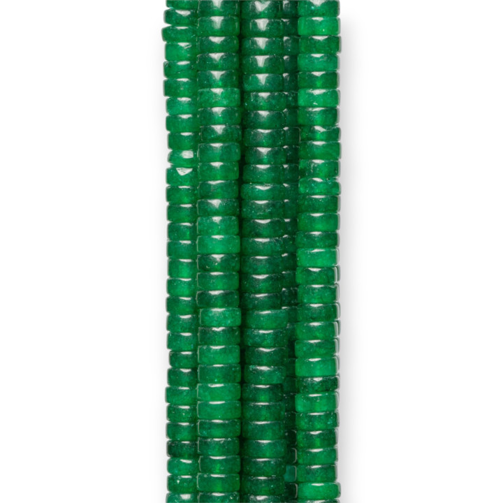 Rondelle Tubulaire Lisse Jade Émeraude 6x2mm