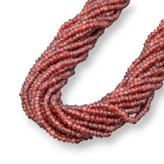 Garnet Rondelle Faceted Machine Cut 3-4x2-3mm Ινδικό