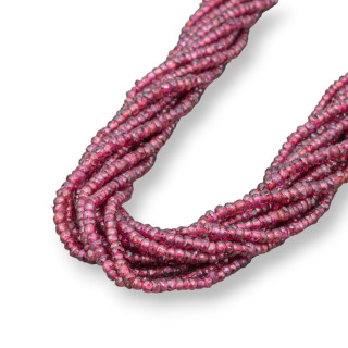 Rondelle de grenat violet indien taillée à la machine à facettes 3-3.5x2mm