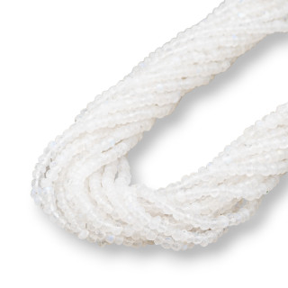 Pietra Di Luna Bianco Rondelle Sfaccettato Machine Cut 3.5-4x2.5-3mm Indiano