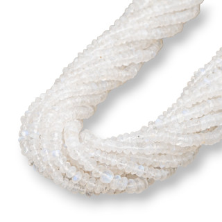 Pietra Di Luna Bianco Rondelle Sfaccettato Machine Cut 4-5x2.5-3mm Indiano