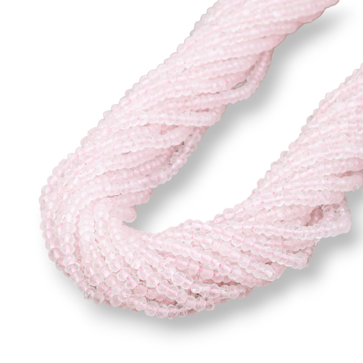 Quarzo Rosa Rondelle Sfaccettato Machine Cut 3x2mm Indiano