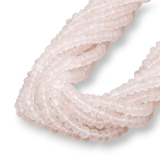 Rosenquarz Facettierte Rondelle Maschinenschliff 6x4mm Indisch