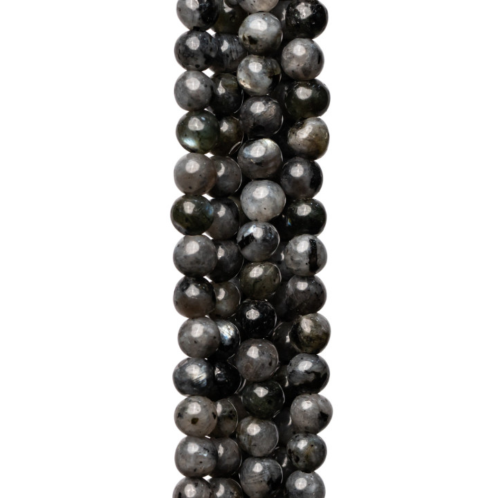 Labradorite Nero Larichite Tondo Liscio  6mm