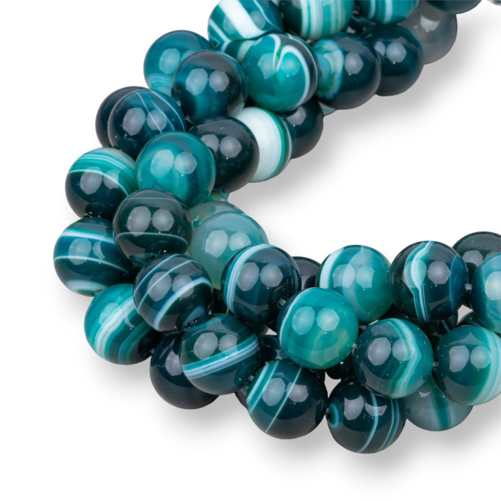 Ágata Verde Esmeralda Rayada Redondo Liso 10mm