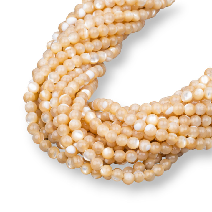 Mother of Pearl Cappuccino Round Smooth 04mm