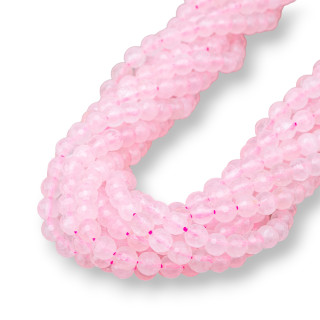 Quarzo Rosa Perlina Tonda Sfaccettata 6mm