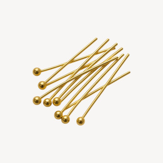 Pines Pines De Plata 925 25mm Alambre 0.50mm 5 Gramos 70pcs Sobre Dorado