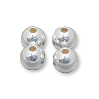 925 Sterling Silber Perlenabstandshalter 10 mm Loch 3,0 mm Silberfarben 4 Stk